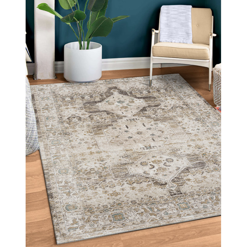 Tomoya Power Loomed Polyester Indoor Rug, 3'3x5', Mocha