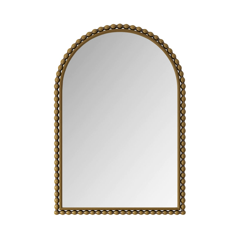 Iron Arch Retro Full Length Mirror With Supporting Feet (Includes Mirror Only), Gold, 35.43" x 23.62"