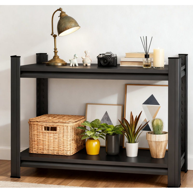 Étagère de rangement réglable à 2 niveaux en métal, étagère utilitaire robuste pour garage, cuisine et salle de sport
