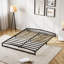 Base de lit basse pleine grandeur. Structure de lit plateforme en métal 6 pouces avec arche. Assemblage facile. Forte capacité portante. Rangement sous le lit. Aucun sommier tapissier requis-2124639313