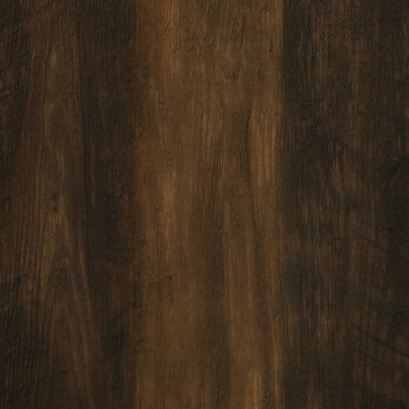 Table basse et d'appoint carrée en bois d'ingénierie avec placage de pin foncé, pour un style moderne et épuré, et un motif de grain naturel.