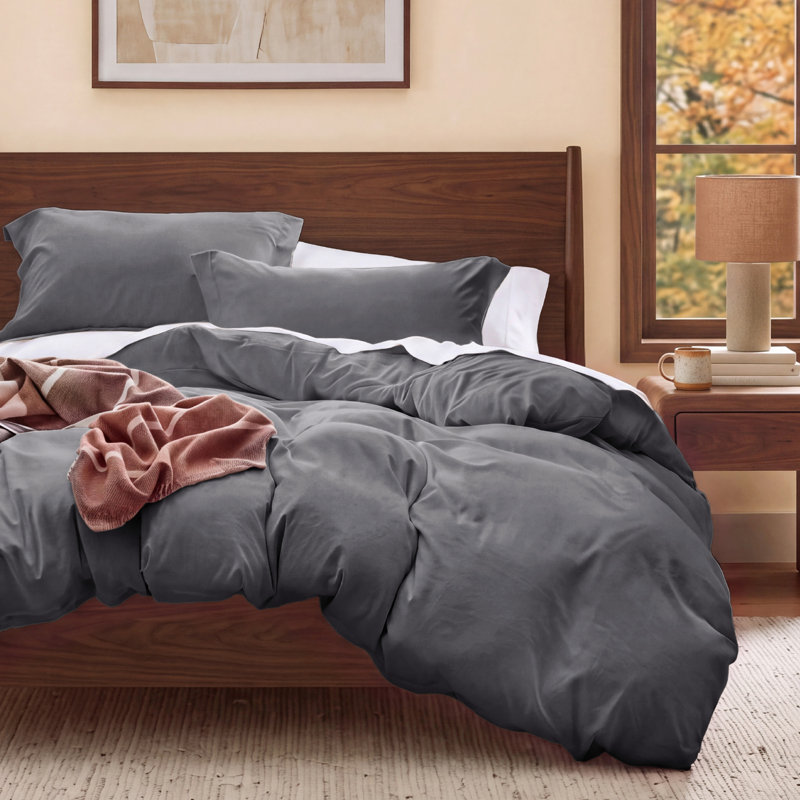Housse de couette en microfibre de format grand format - ensemble de literie très doux en coton prélavé (ensemble de 3)