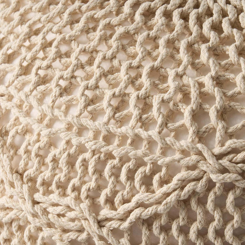 Pouf rond en laine 20 x 20, Laine ivoire