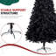  Arbre de Noël 7,5 pi en PVC noir avec 400 DEL blanc froid et chaud et télécommande