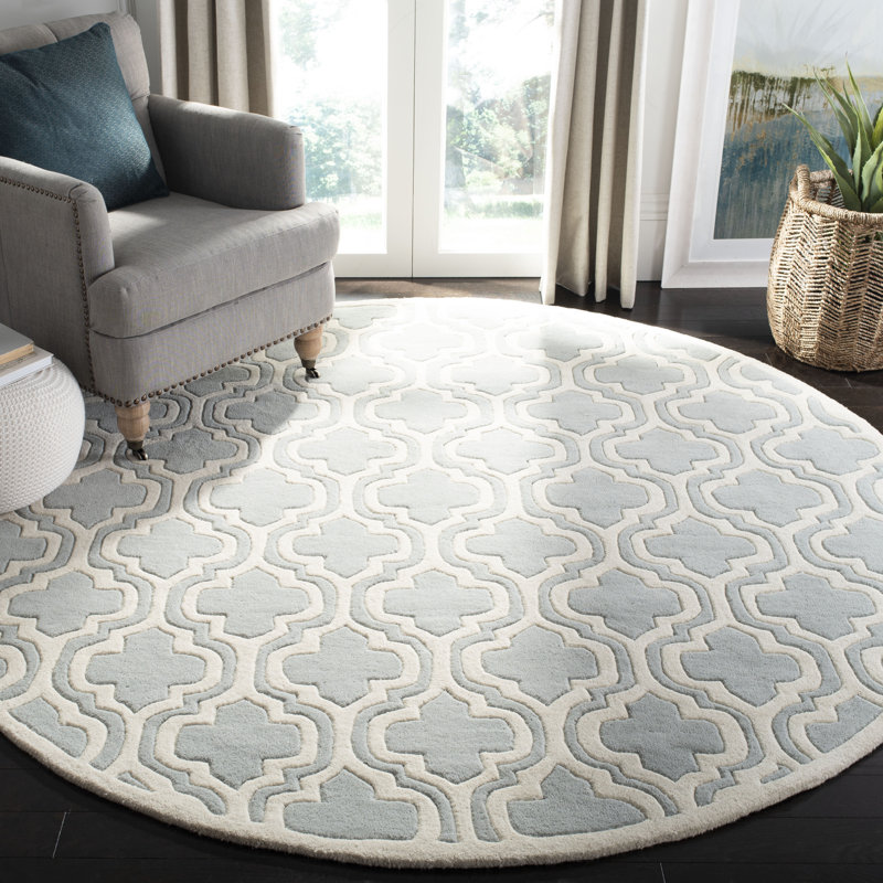 Tapis en laine touffeté à la main Carolene, Rond 5 pi