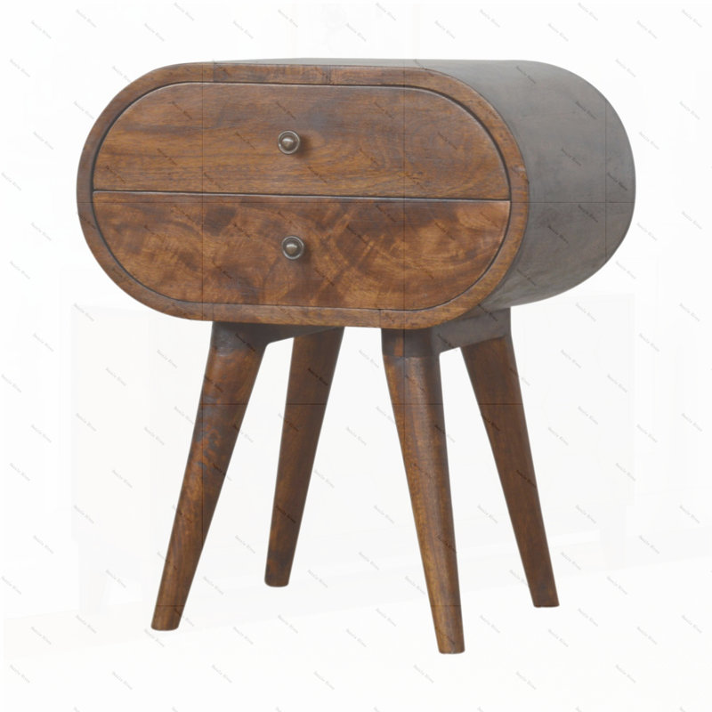 Chestnut Circular Bedside