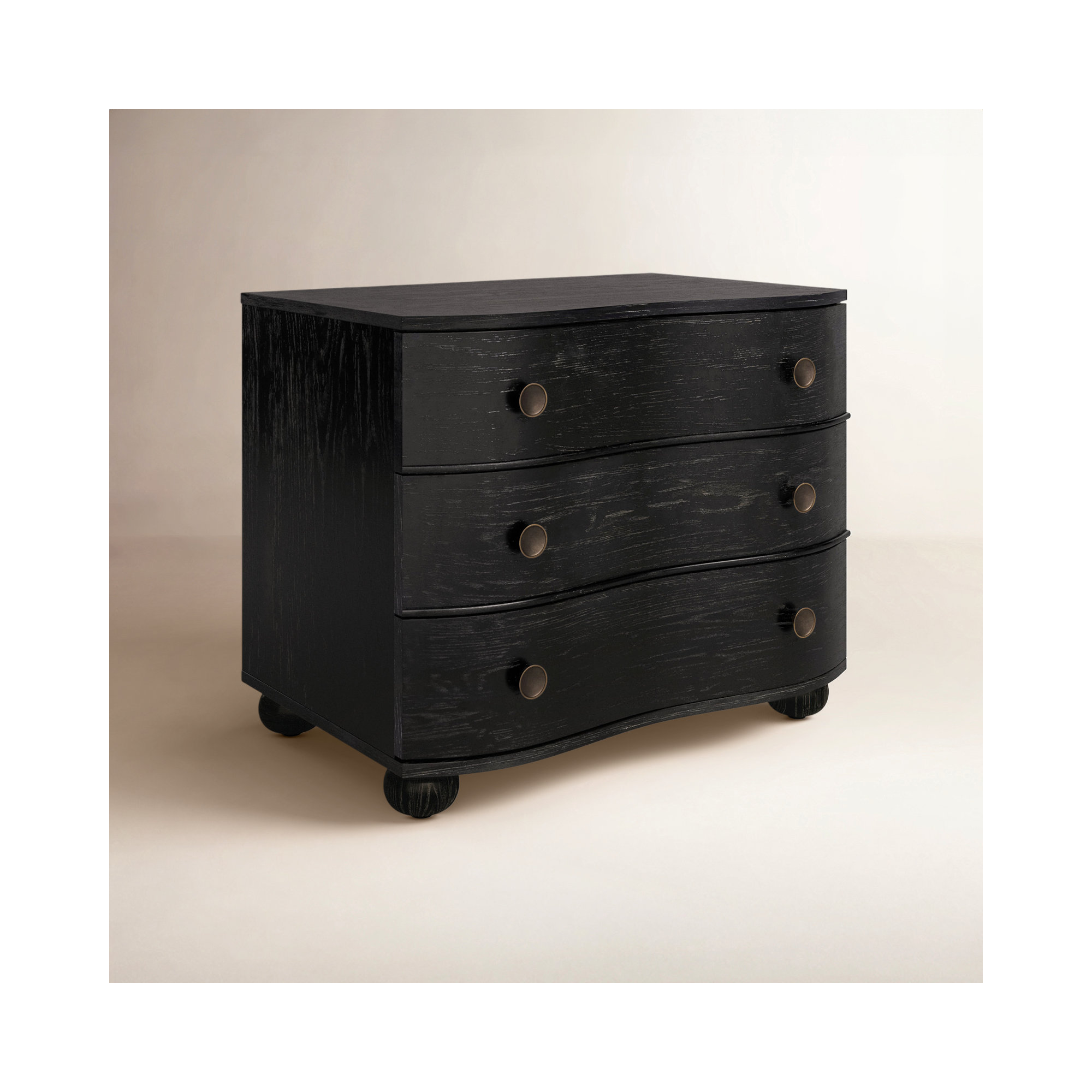 Tariel 3 - Drawer Nightstand, Distressed Black
