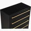 Commode contemporaine à 5 tiroirs avec détails dorés, commode 1 pièce pour chambre à coucher, unité de rangement en bois, noir-368810274