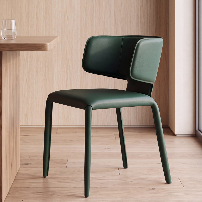 Chaise d'appoint rembourrée en cuir avec siège rembourré et siège en cuir Saddle, Blanc