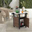Outdoor Kitchen Island Rolling Cart With Cabinet