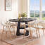 Colne Round Extendable Modern Kitchen Dining Table Set With 32.3"H Dining Chair-1210887643-1210887644-1210887646