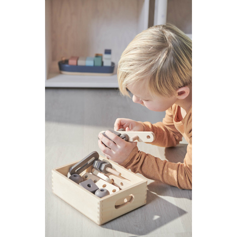 Construction Play Tool Bench Set, Brown
