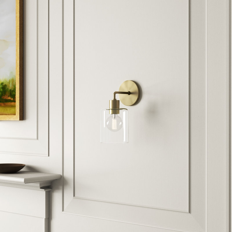 Steel Armed Sconce, Aged Brass