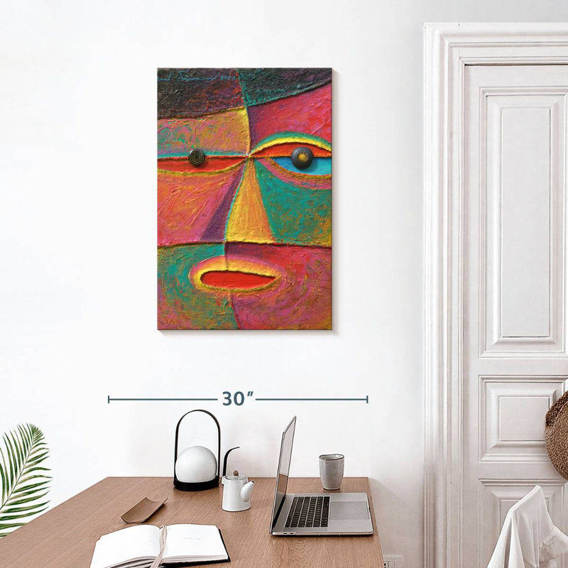 Portrait abstrait en acrylique Leisha, H 30 po x l 20 po