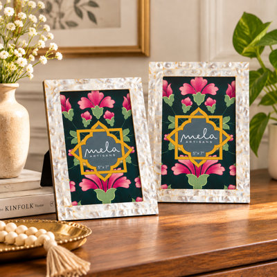  Mother of Pearl Inlay Photo Frame Set of 2 – 5x7