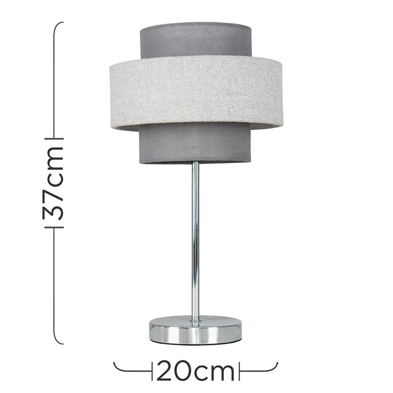 Bogaerts Metal Novelty Lamp, Dark Grey/Herringbone, Not Included