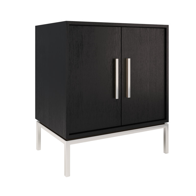 Rift White Oak Single Bath Vanity, 30", Classic Black, Polished Chrome