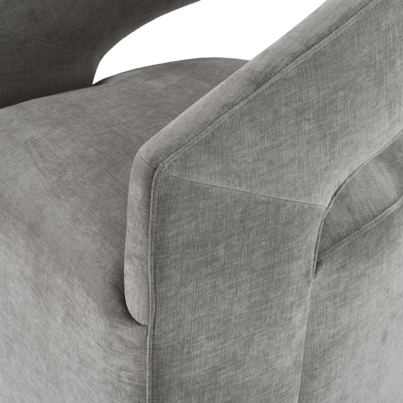 Fauteuil demi-tonneau de 25,5 po Alaijah, Polyester gris