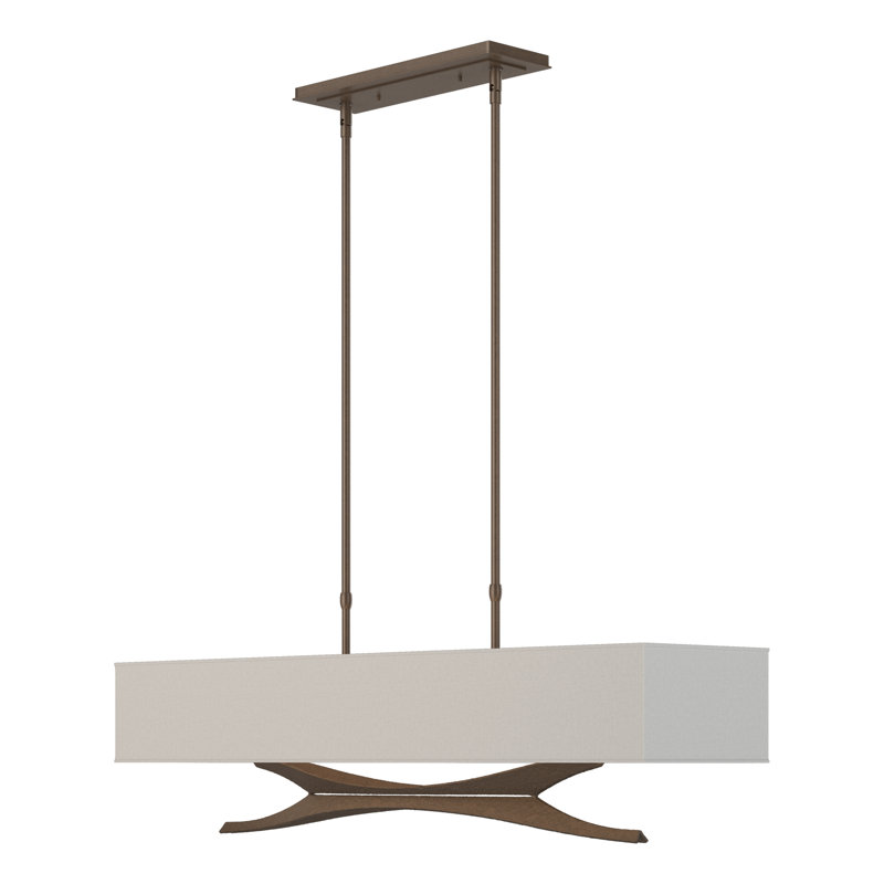 Moreau 4 - Light Kitchen Island Pendant, Flax, Modern Brass
