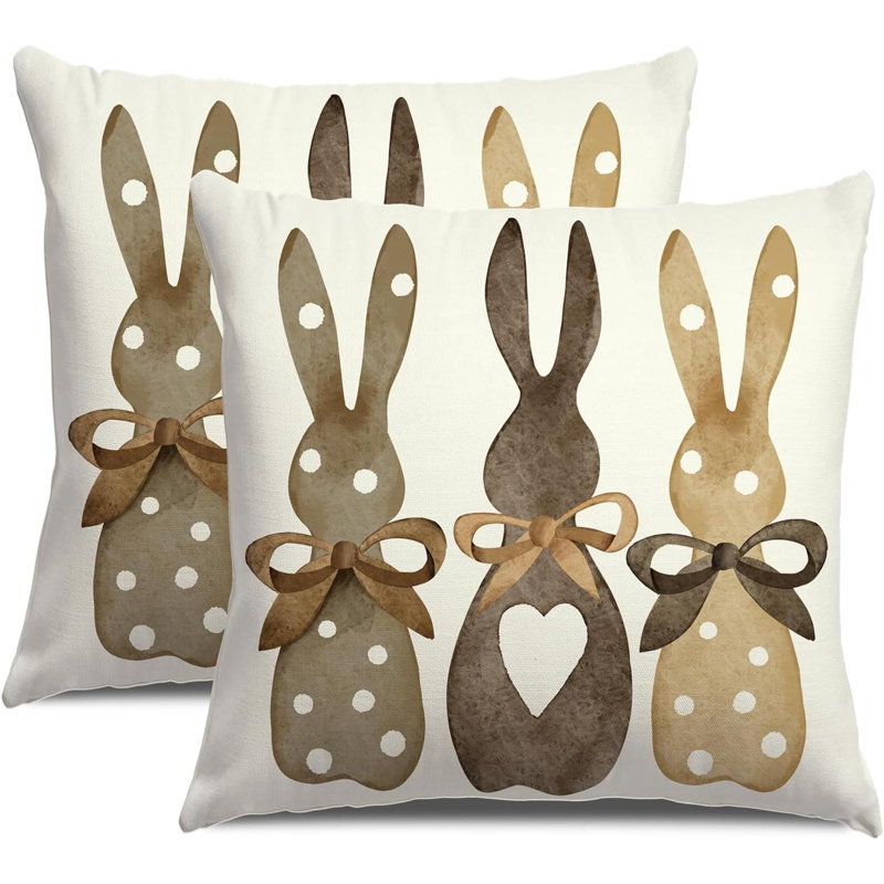 Housse de coussin réversible , Brun / beige