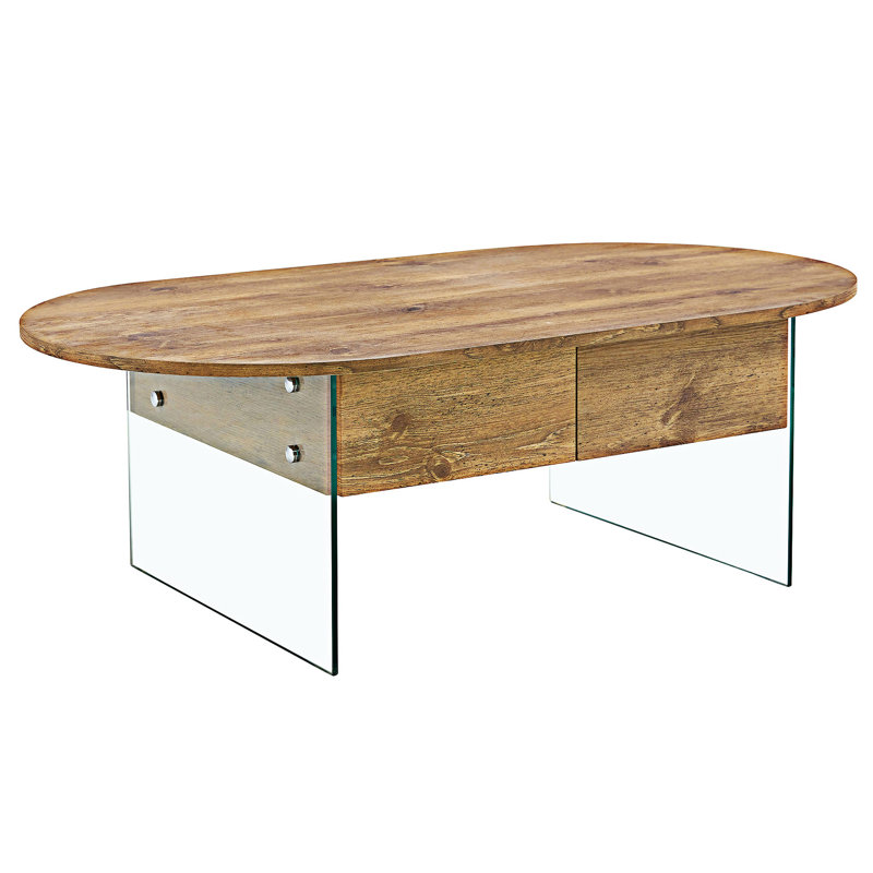 Oval Coffee Table with Drawers