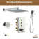 3 Functions 12 Inch Wall Mount Thermostatic Shower System with 6 Body Jets