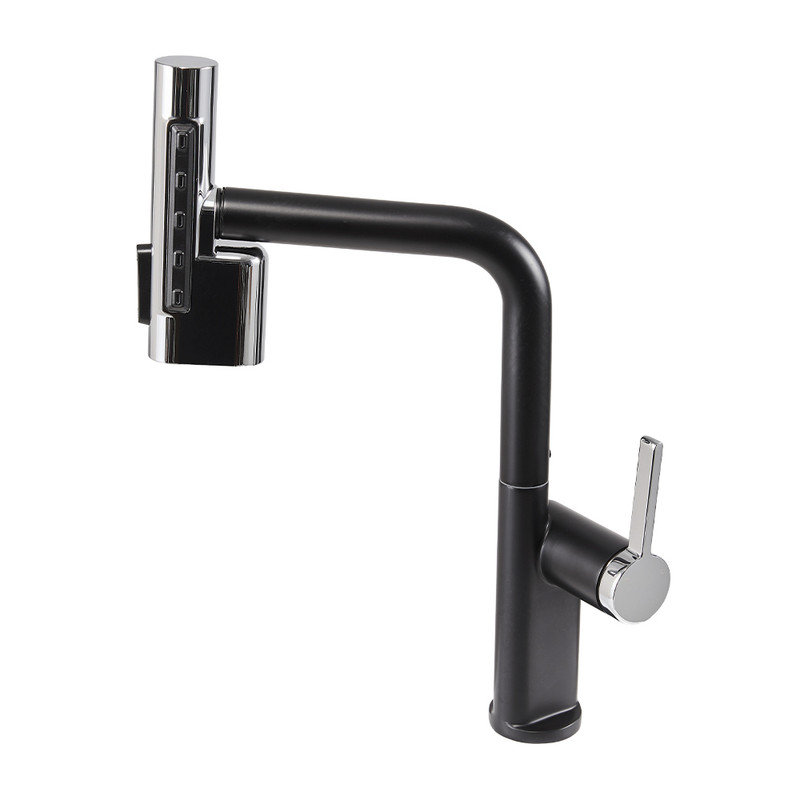 Fairmont Park Pull Out Kitchen Faucet, Matte Black/Chrome
