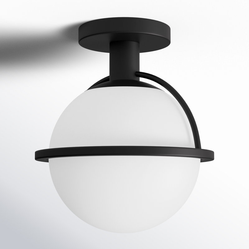Rosier Glass Flush Mount, Blackened Bronze