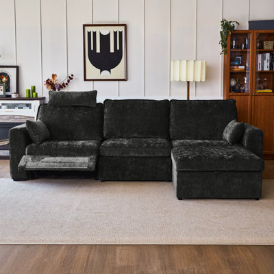 Canapé inclinable électrique surdimensionné en chenille 4 places avec repose-tête, canapé modulaire inclinable très large modulaire en nuage, convertible avec repose-pieds de rangement pour le cinéma maison