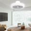 Ventilateur de plafond blanc avec lumières et ventilateurs de plafond à DEL à intensité variable avec haut-parleur Bluetooth 7 lumières DEL RVB 6 vitesses-18519145
