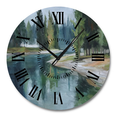 Horloge murale en métal Pine River