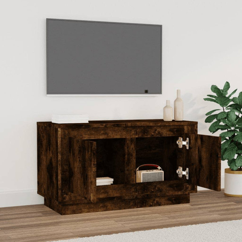 Hakon Unfinished TV Stand, Smoked Oak Brown