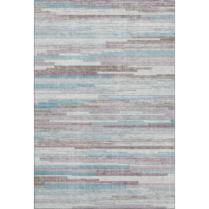 Premium Machine Washable Ansley AMF2000 Stripes Rug, Rectangle 5' x 7'6"