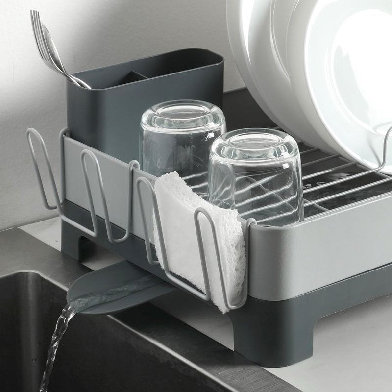 Égouttoir à vaisselle en acier galvanisé gris Gibson Home Nestcraft