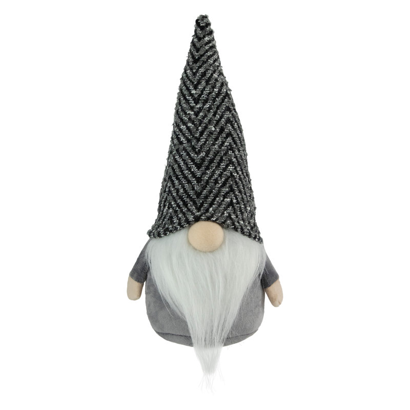 Décoration de Noël de table gnome debout 12 "gris et blanc