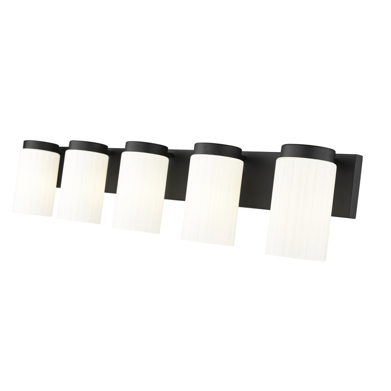 Meuble-lavabo 5 lumières Rosevale, Noir mat