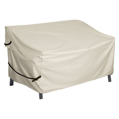 Waterproof Outdoor Bench Sofa Cover – Patio 2 Seater Loveseat Cover 56W X 31D X 33H Inch, Beige by Latitude Run