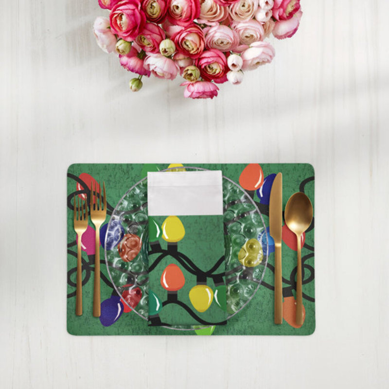 Xmas Tangle Cotton Sateen Dinner Napkins, Green