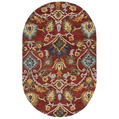 Haimes Hand Tufted Wool Floral Rug