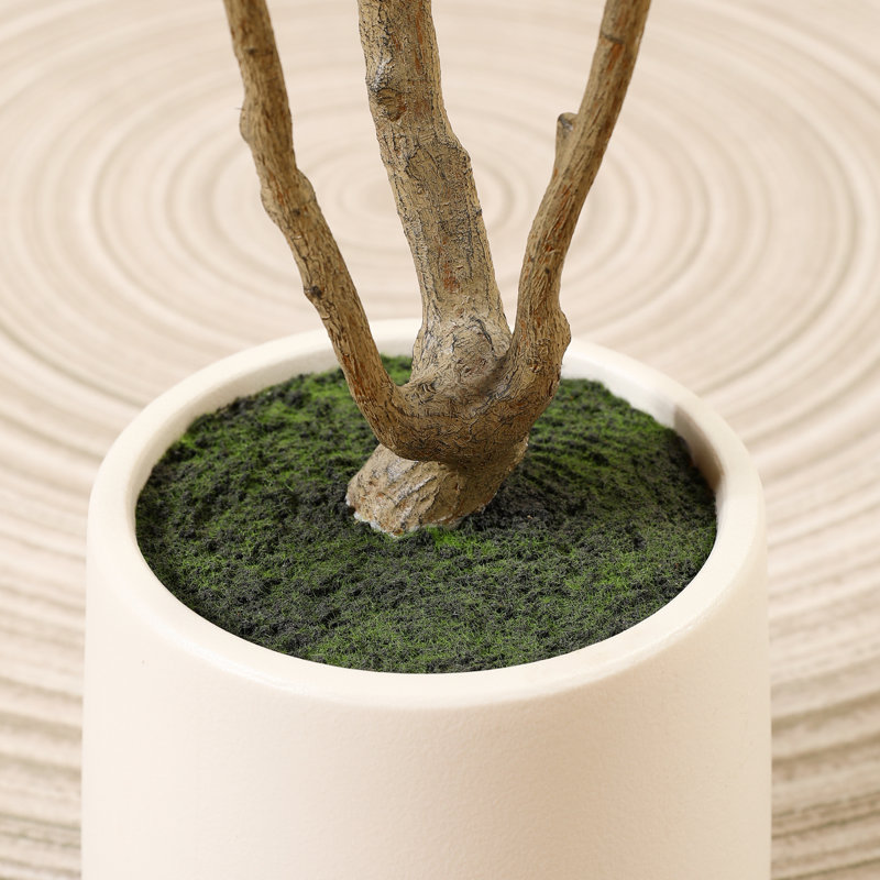 Olive artificielle Adcock avec pot rond, H 72 po x l 24 po x P 24 po