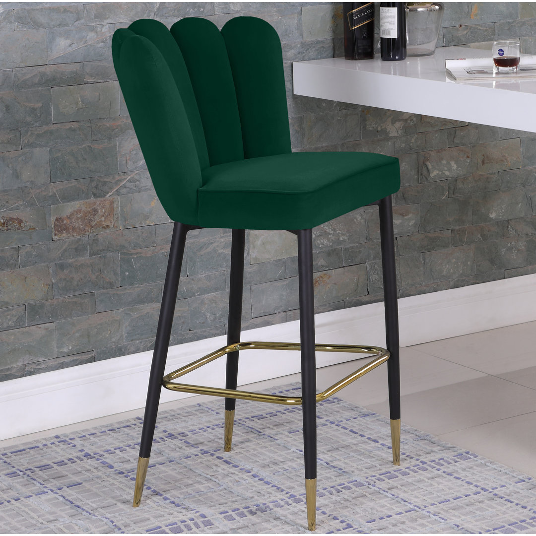 Sonette Upholstered Counter Stool with Metal Frame (Set of 2) Everly Quinn 