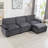 113" Modern 3+1 L-Shaped Corduroy Fabric Sofa,Modular Sectional Cloud Couch W/Ottoman,35D High-resilience Sponge&Double-layer Thick Cushion,Cup Holders,Storage Bags-1757299946