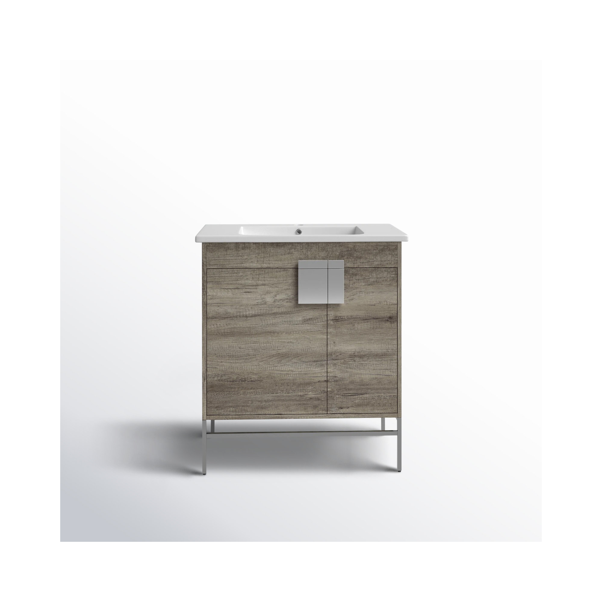 Maisie 30'' Single Bathroom Vanity, Gray, Polished Chrome