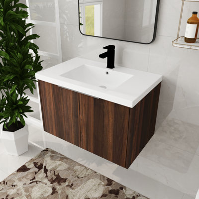 Ensemble de meuble-lavabo mural simple 30 po Meng