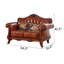 European-style Living Room Carved Sofa. 64.5'' Leather Loveseat