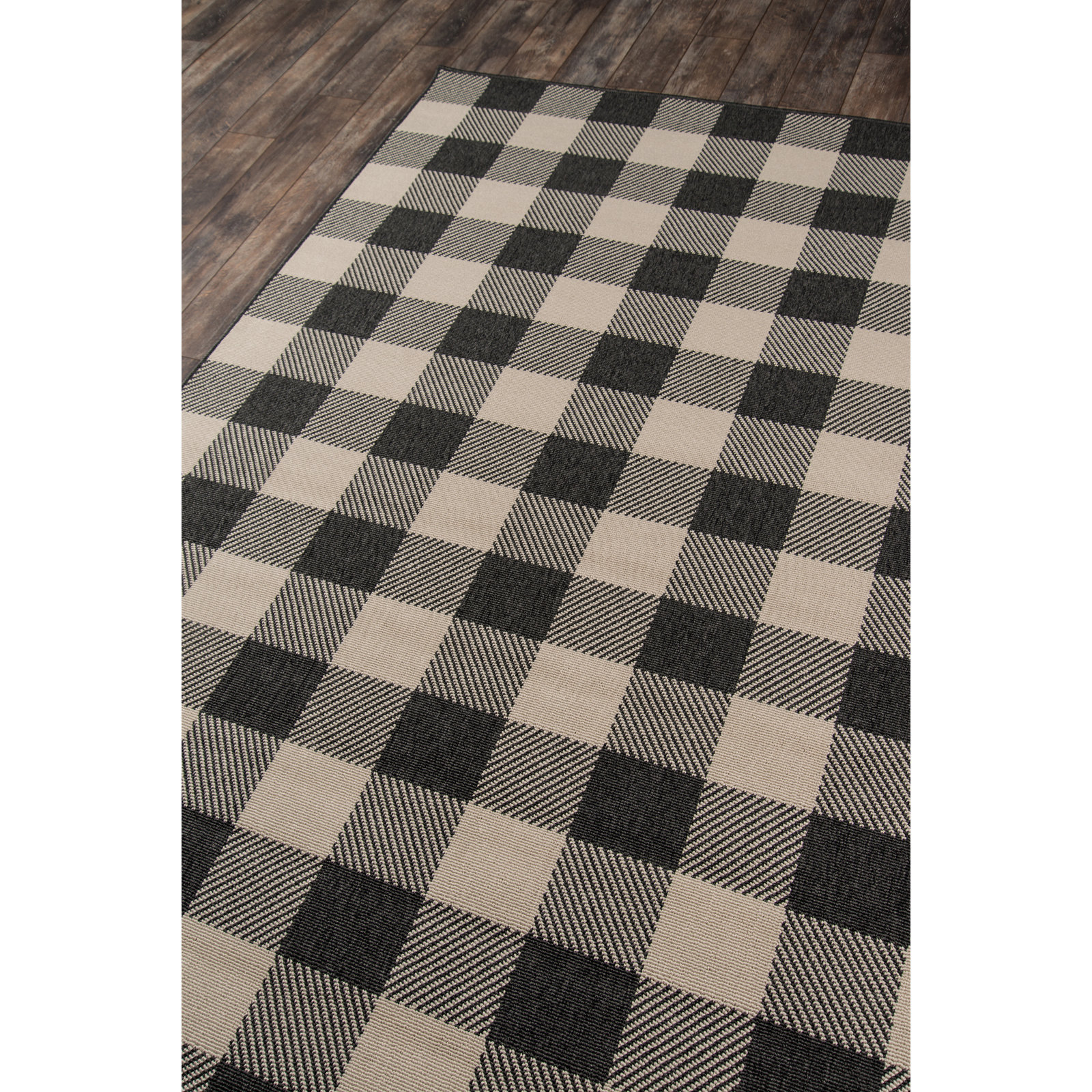 Adrienne Charcoal Indoor/Outdoor Rug, Rectangle 2'3" x 4'6"
