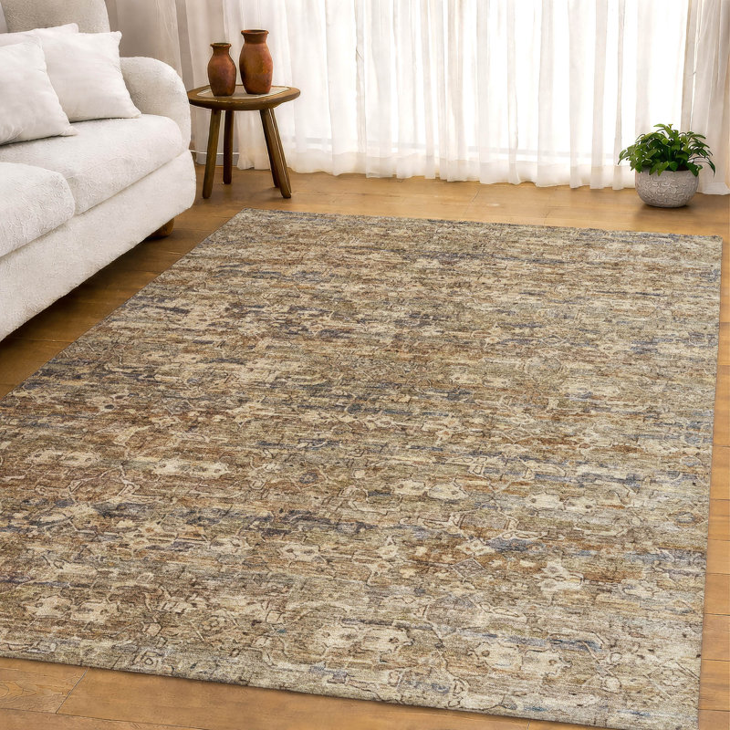 Premium Machine Washable Mayfield AMF2324 Ikat Rug, 10' x 14', Brown