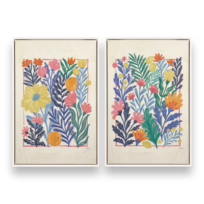 Duo de fleurs tropicales, ensemble de 2 imprimés sur canette