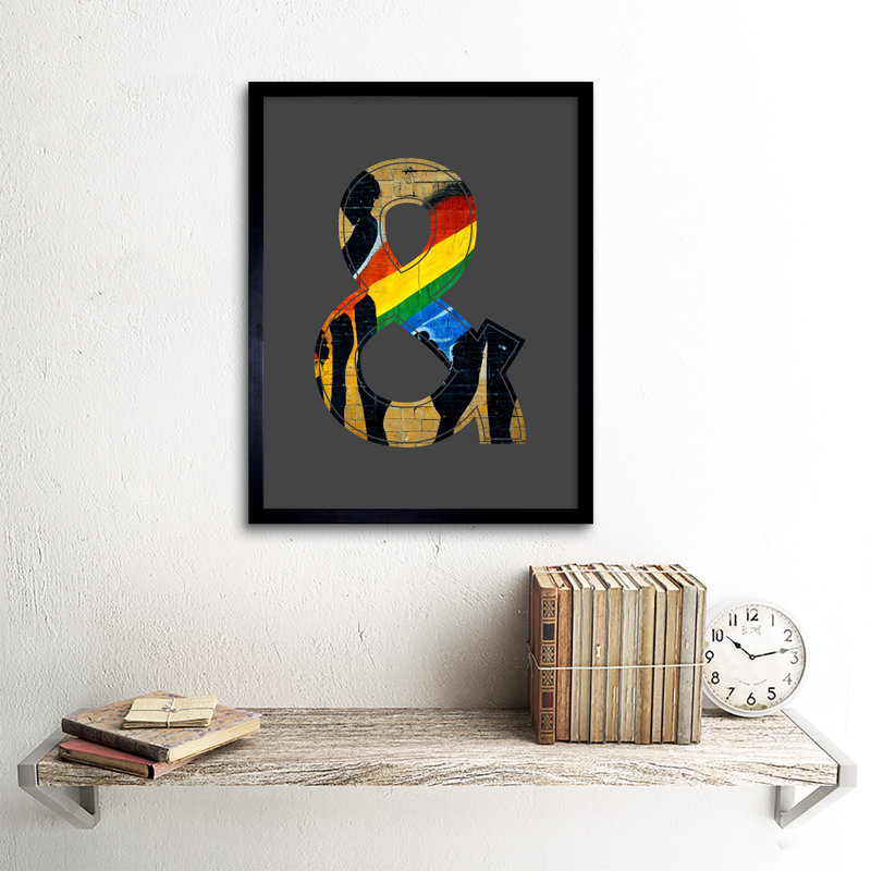 Symbol And Ampersand Sign Rainbow Stripe - Single Picture Frame Print
