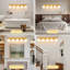 Luminaire de salle de bain moderne 5 lumières au-dessus du miroir, lumières de meuble-lavabo en laiton, abat-jour en verre blanc laiteux, douille E26 (ampoules non incluses)-2137335974-2116370056-2116370061